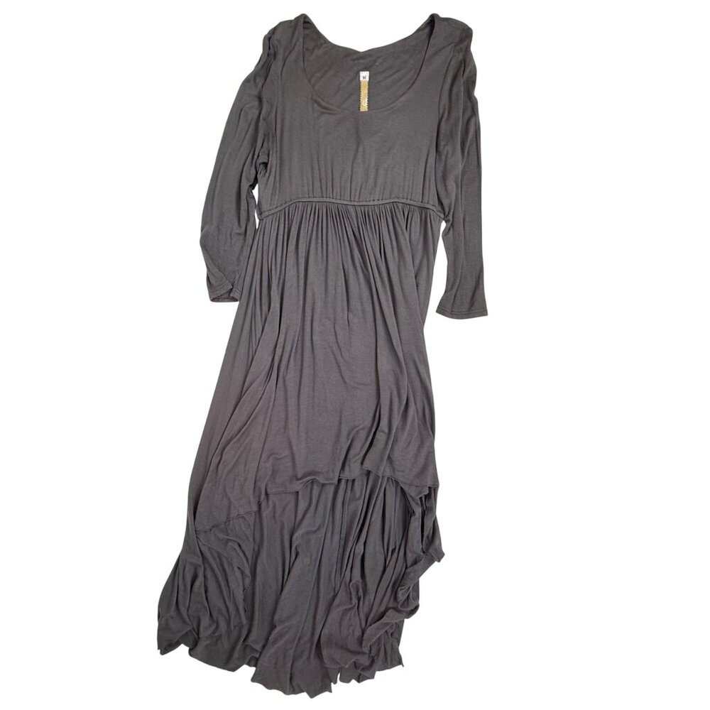 Uncle Frank Women's Jersey-Knit Gray Dress 3/4-Sleeve High-Low Hemline Gray Size